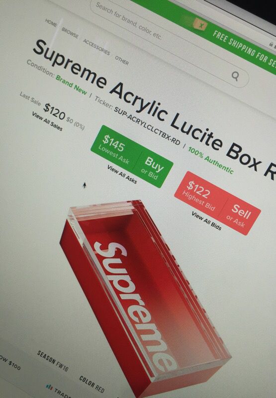 Brand new supreme acrylic lucite red box for Sale in Huntington