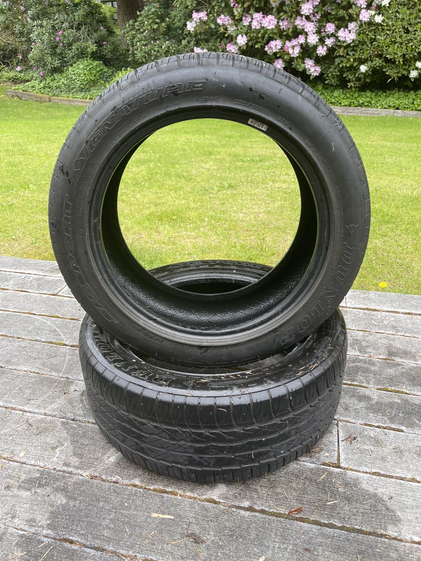 2 used 235/50R18 dunlop tires