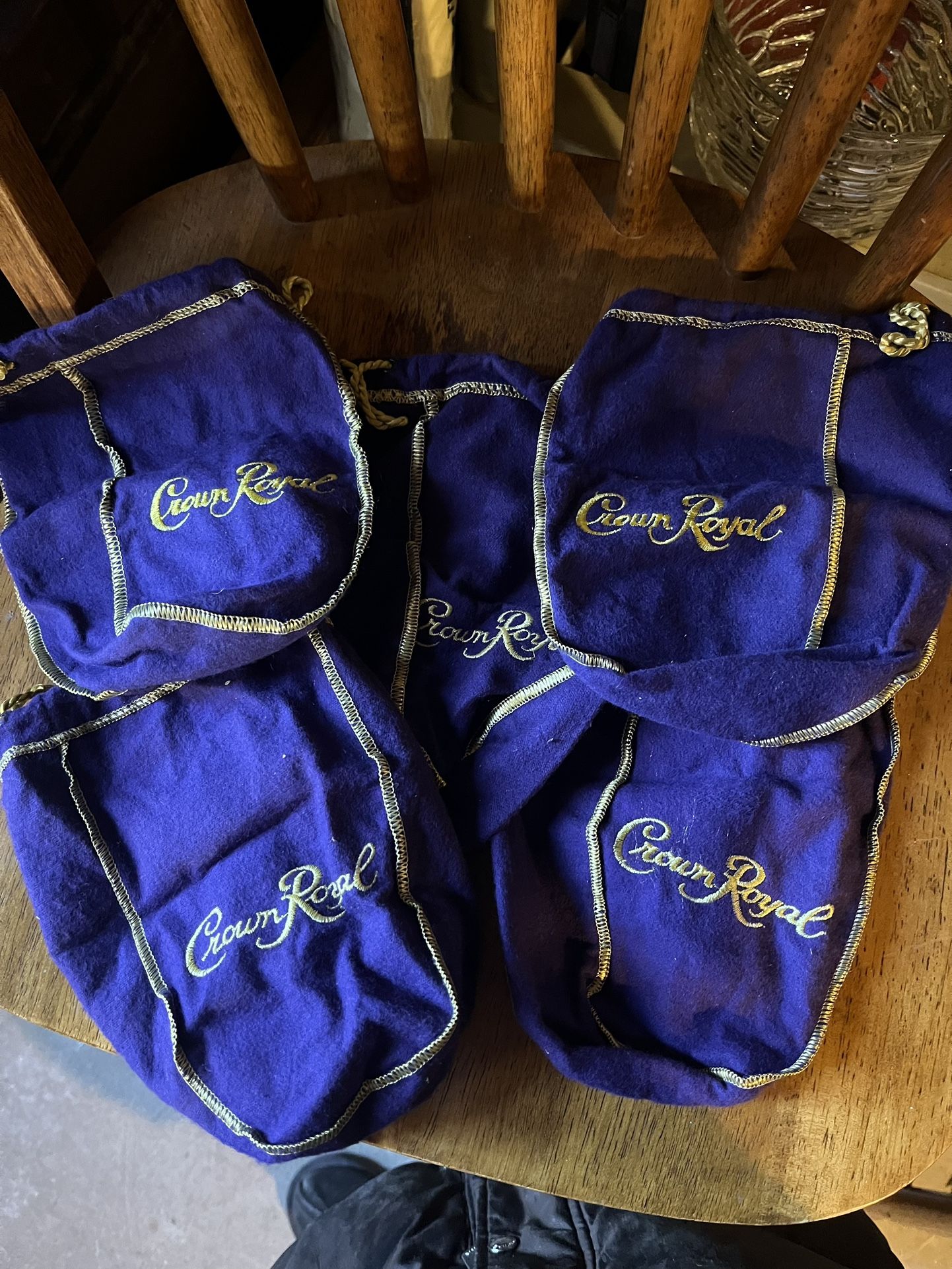 purple Crown Royal bags