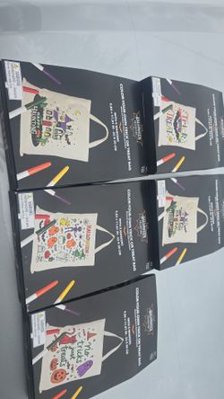 Kids color trick or treat bags