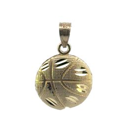 Men’s or Women’s 14k Yellow Gold Basketball Pendant for Necklace GP3130247