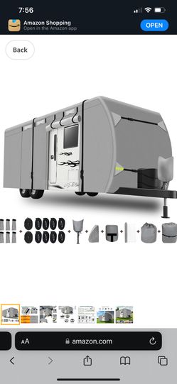 Upgraded 300D Oxford Travel Trailer RV Cover 16-18ft
