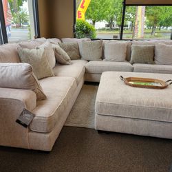 New Soft Comfy Sectional Sofa Couch White Fabric