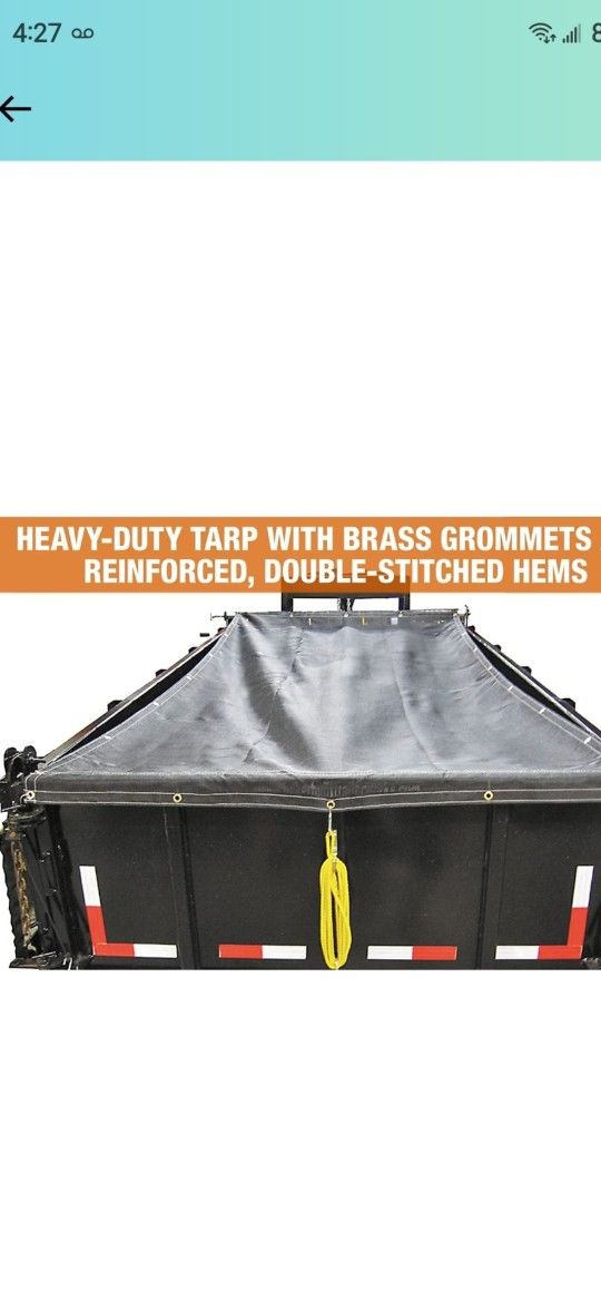 KIT ROLLING TARP FOR TRAILER,COVER TRASH,INCLUDING ALL HARDWARE AND BLACK TARP,15'X6.5 BRAND NEW FOR ANY QUESTION TEXT ME PLEASE SE HABLA ESPAÑOL 