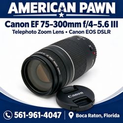 Canon EF 75-300mm f/4-5.6 III Telephoto Zoom Lens Black for Canon EOS DSLR Used