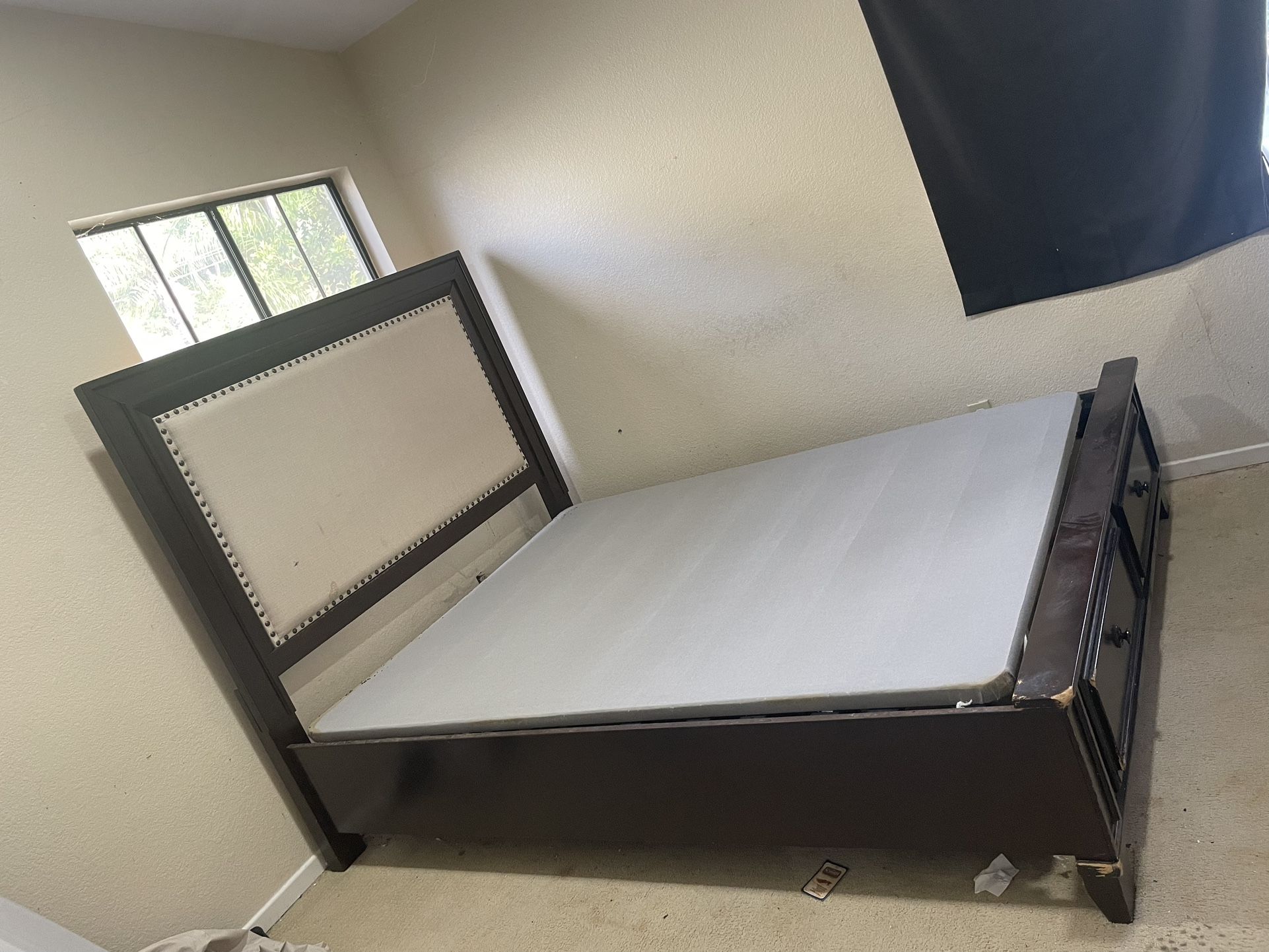 Queen Bed Frame And Drawers