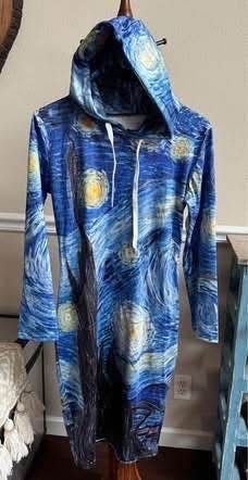 NEW Women's Size Small Van Gogh Starry Night Hoodie Dress just $8