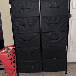 Stylish Black Dresser with Removable Cloth Drawers - Great Condition!**