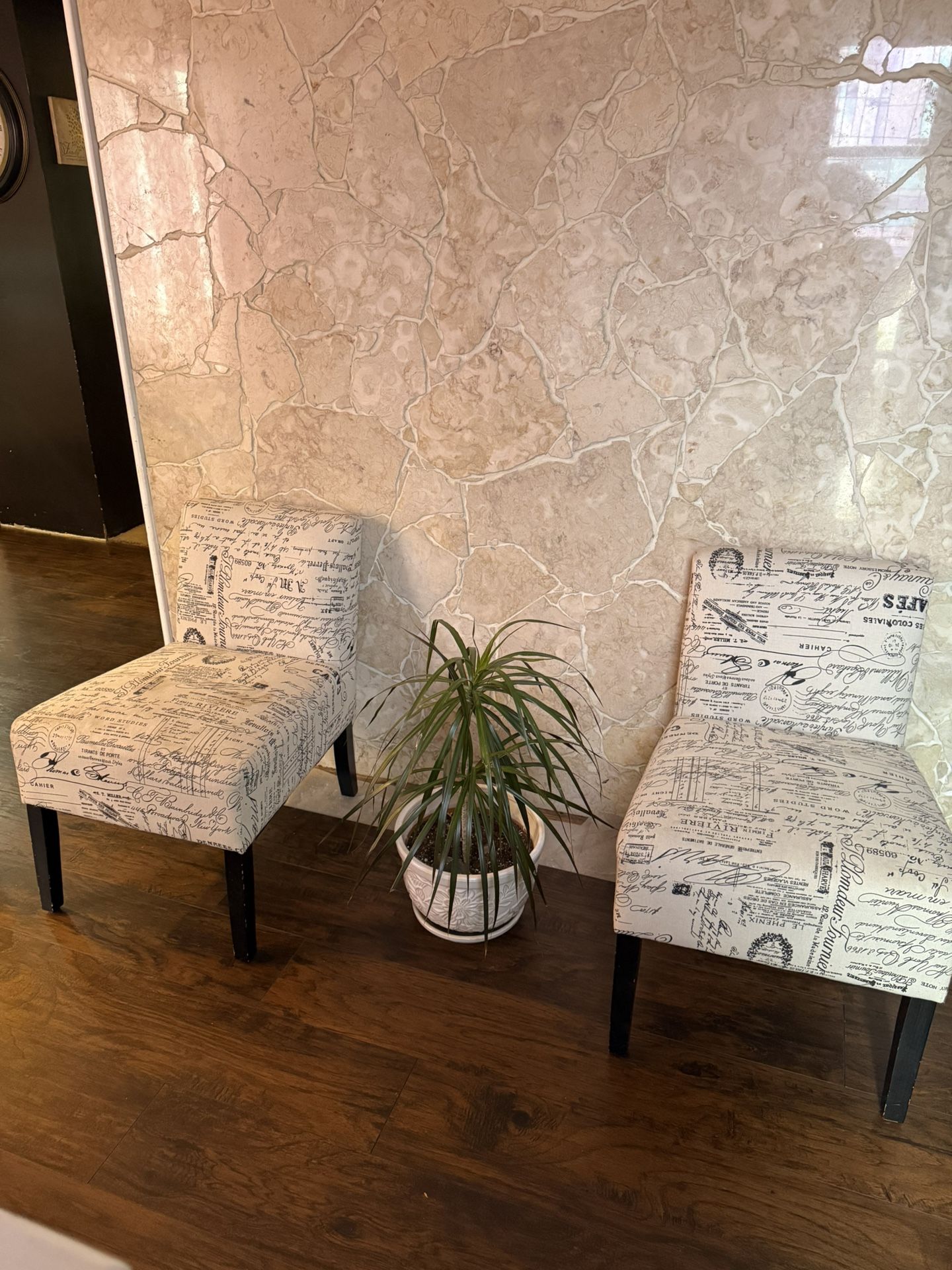 2 Armless Accent Chairs