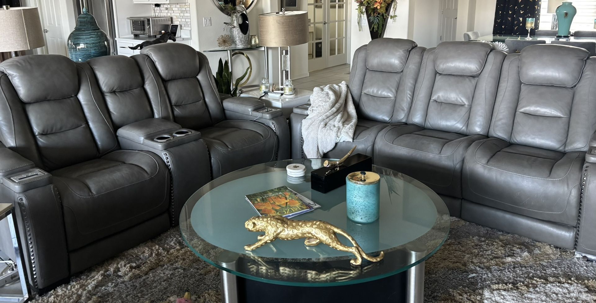 Genuine Leather Recliner Sofas