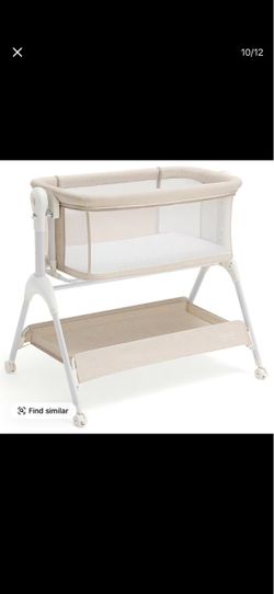Baby Bassinet with Storage Shelf and Wheels