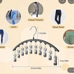 1pc Multi-clips Legging Hanger, Hat Legging Organizer, Durable Socks Drying Rack For Ties, Scarves, Belts, Household Storage Organizer For Bathroom, B