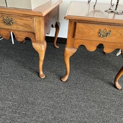 two matching end tables 