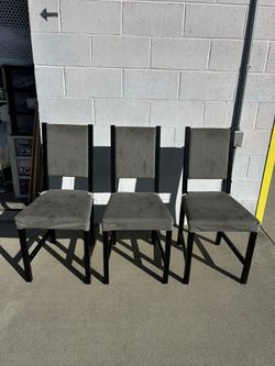 Wood And Fabric Chairs 