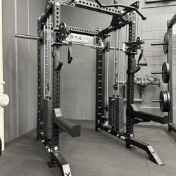 PRO SERIES Ultimate Half Rack Functional Trainer w/Smith Machine Bar | 400lb Stack | Gym Equipment | Fitness | Commercial | Squat Rack 