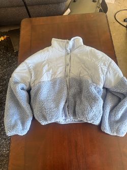 Old Navy Women’s Large Sherpa-Lined Puffer Jacket – Light Blue