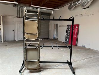Rolling storage for metal chairs