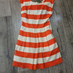 Orange Striped Dress / Size Kids S