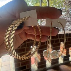 2 Pairs Fashion Earrings Jewelry Set – Stylish Costume Earrings for Women