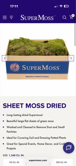 SuperMoss Sheet Moss Dried 1560 Cu. In.