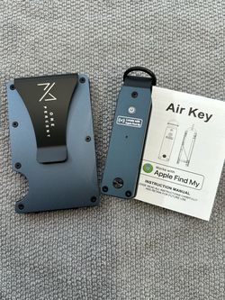 Combo Bundle One Percent Blue Wallet & Blue Air Key Apple Find My Tracker Bundle