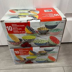 Chelsea Stoneware 10-Piece Bowl Set – Microwave & Dishwasher Safe