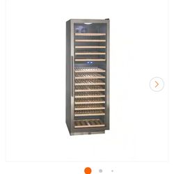 2025 wine cooler 154 bottles two zone stainless steel