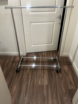 Chrome Rolling Clothes Rack