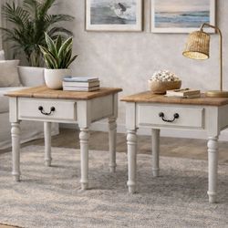 2 Refinished Vintage End Tables - Solid Wood Ethan Allen