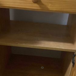 Wooden Microwave Stand W Wheels