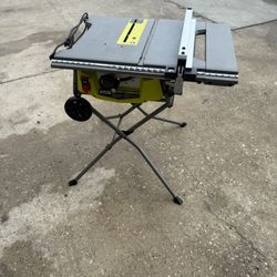 Ryobi 10in Table Saw W/wheels Stand 