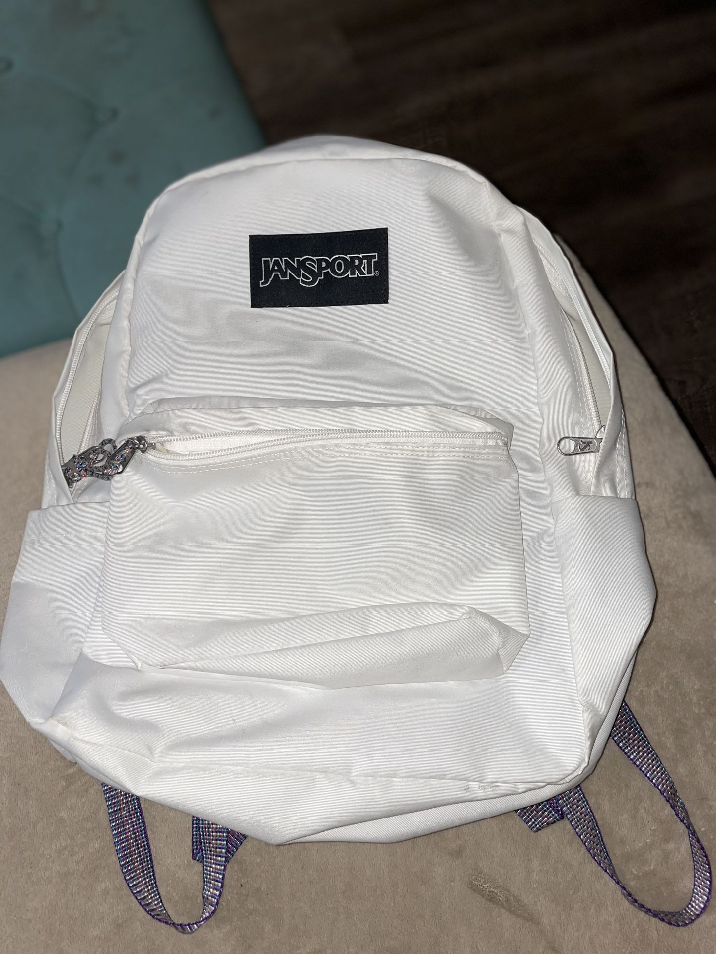 Jansport All White Book bag Like New