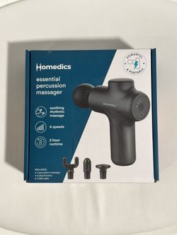 Homedics Massage Gun Portable Cordless Rechargeable w/ 4 Attachments