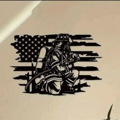 Firefighter Metal Art