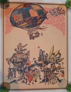 Rare 1967 Sunday Afternoon Sparta Graphics Poster #2 Dave Schiller San Jose Beatles Snoopy Ali