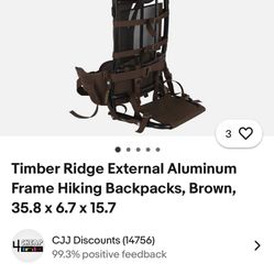 Timber Ridge External Frame Hiking Backpack 