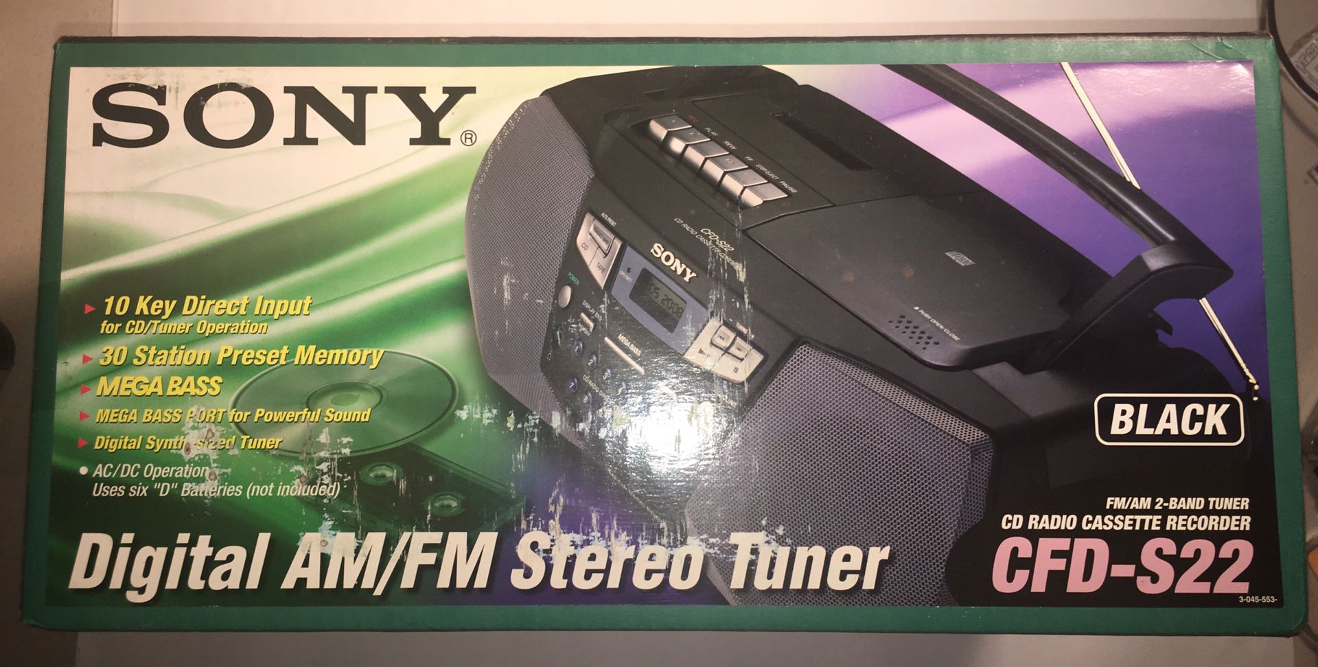 Sony CFD-S22 AM/FM, CD, Cassette Player Recorder Boom Box