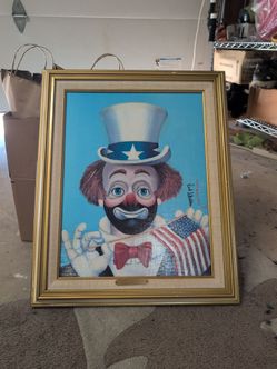 Red Skeleton framed signed clown - the Pledge