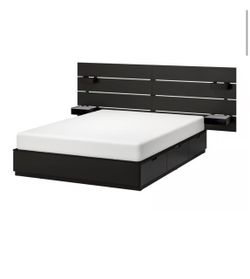 Black Platform Bed Frame with Storage Drawers
