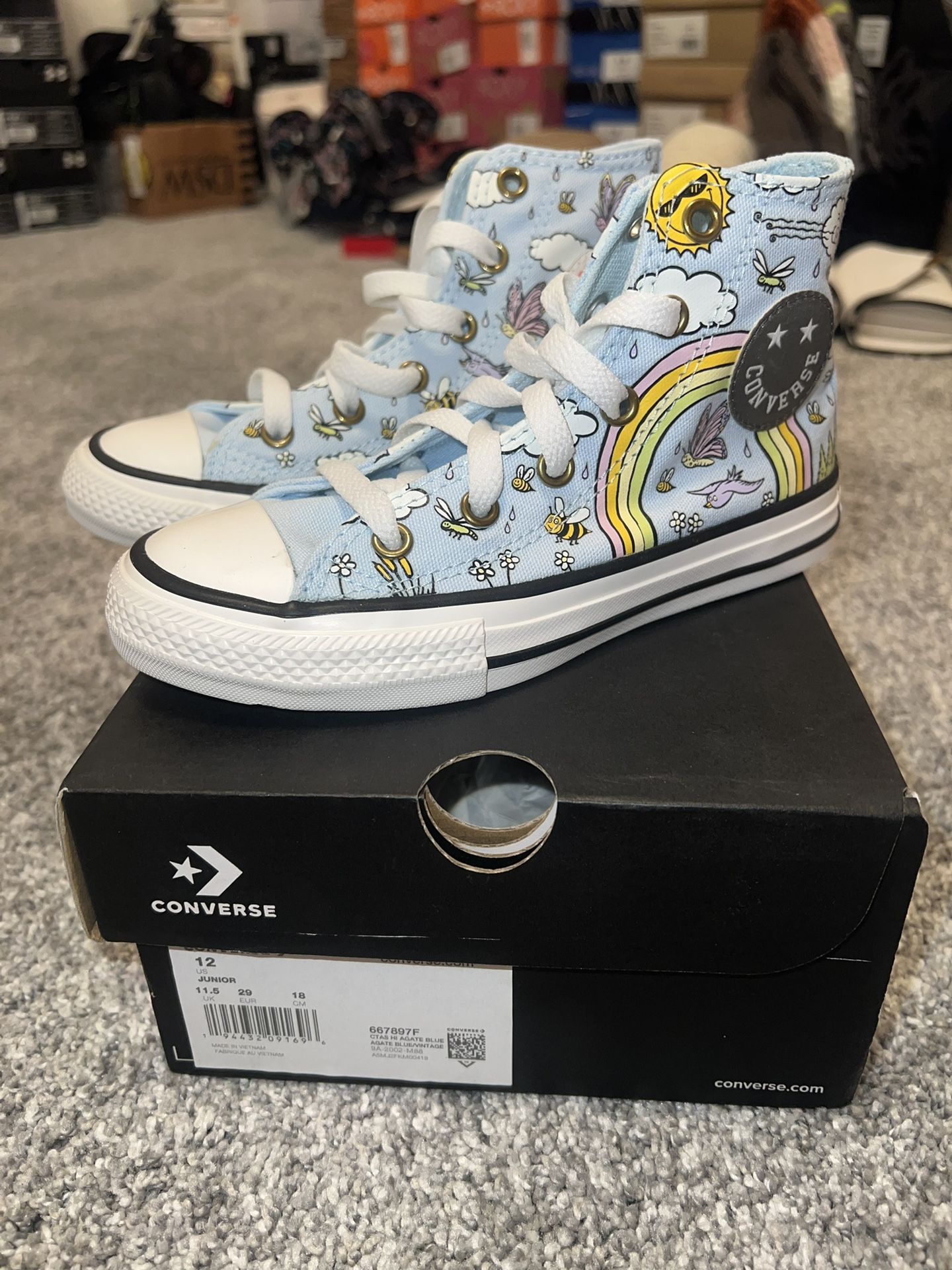 Brand new converse sneakers for kids size 12 $20