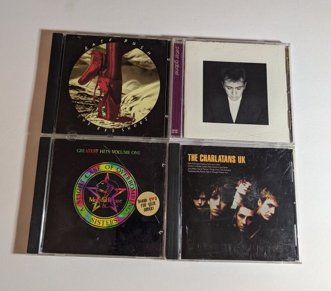 Job Group Lot 4 CD Albums Kate Bush Peter Gabriel Sisters Of Mercy Charlatans Info Below Pop
