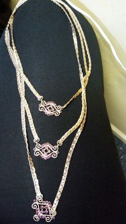 Vintagen3 tier Gold plated necklace