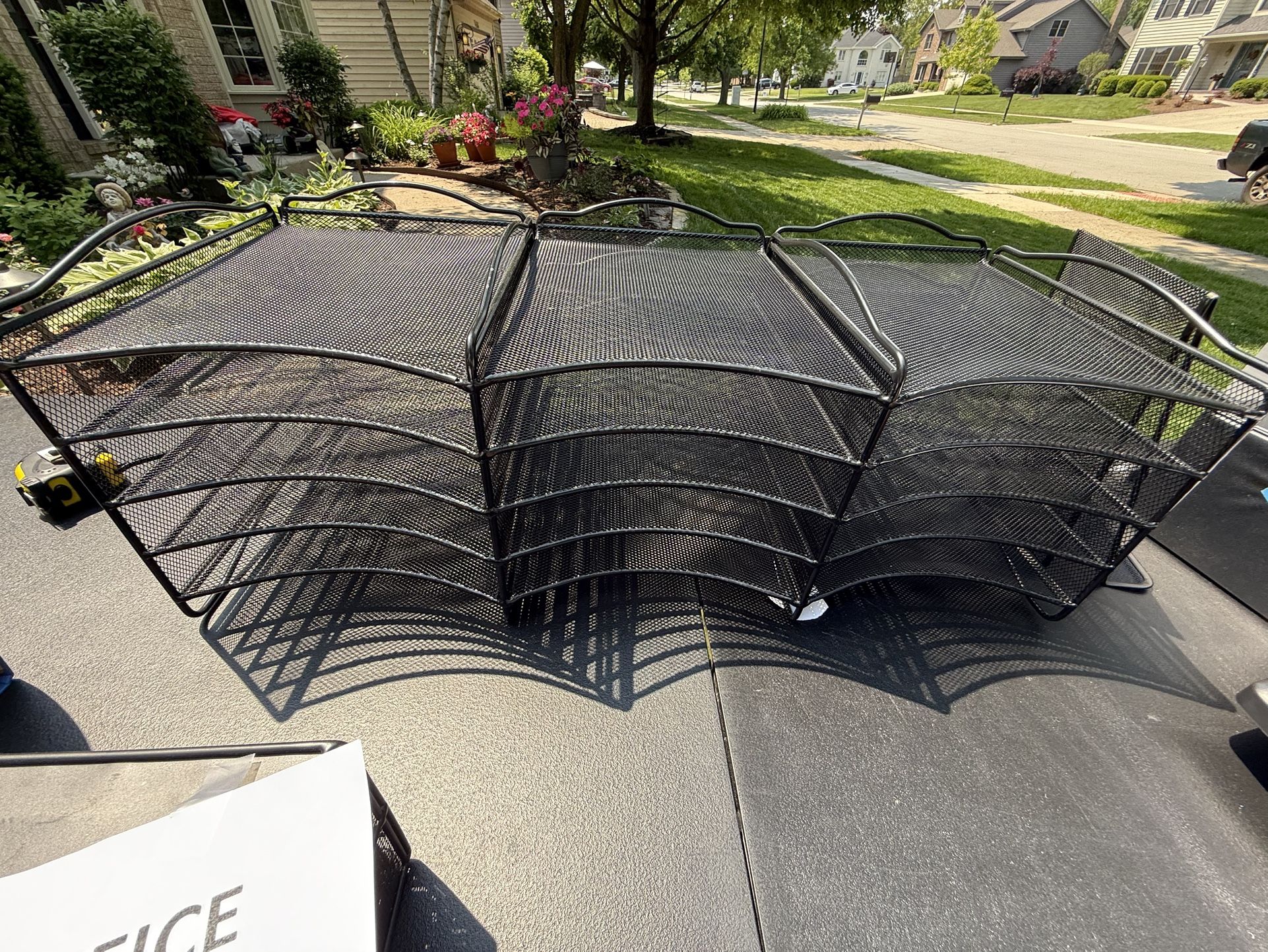 Black Heavy Metal Desk Organizer