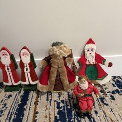 END OF CHRISTMAS SALE- Santa figurines 5 count 