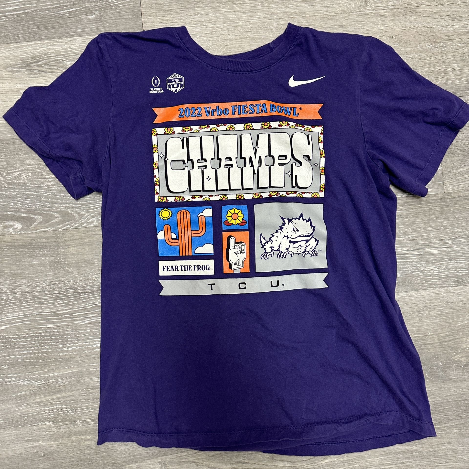TCU Football 2022 Fiesta Bowl Champion Nike T-Shirt.