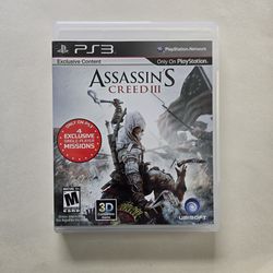 PS3 Assassin's Creed III  Video Game PlayStation