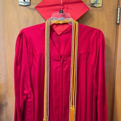 Red Graduation Regalia Set