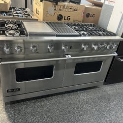 Viking Professional 60” Range Stove All Gas Stainless Steel Double Oven