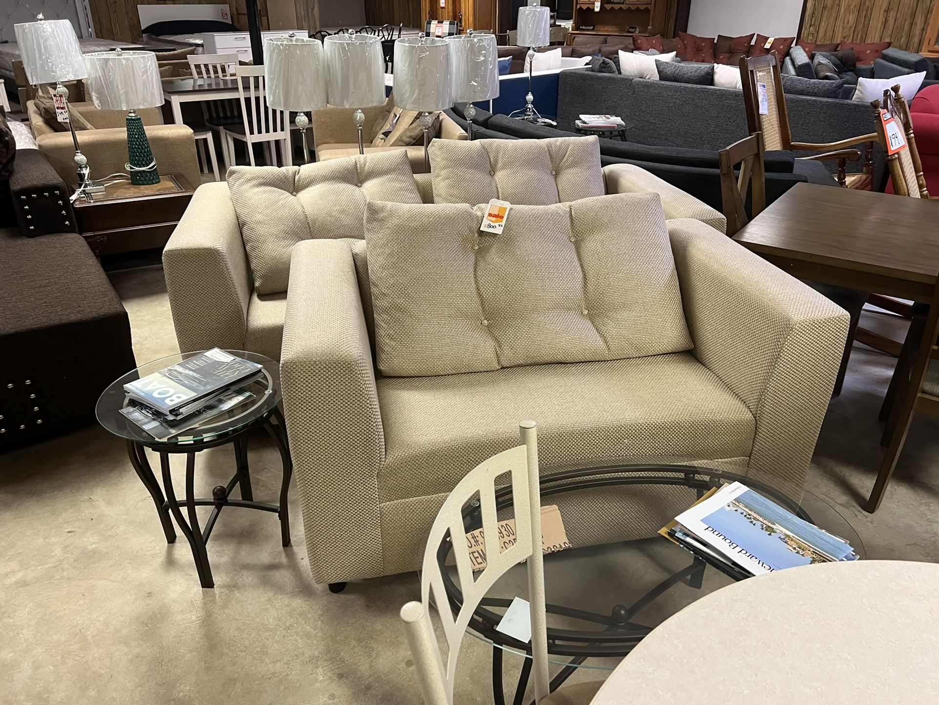 Sofa and loveseat $800 sectionals $800 over 50 to choose from in stock ready to go today brand new