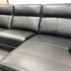 New Power Recliner Top Grain Leather Sectional Couch! Free Delivery 🚚! 
